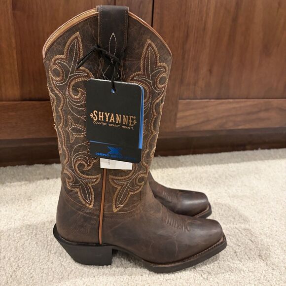 NEW Shyanne Jesse Performance Western Boots Women 5 Dark Brown Leather Handcraft - Picture 3 of 9